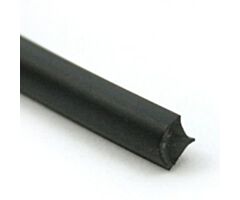 Rubber pees, in zwart rubber breed 10 mm, hoog 11 mm