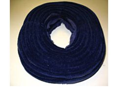 1928-1931 furflex Blauw Pluche tochtband met kraal van 11 en flap, op=op