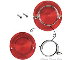 64-64 TAIL LAMP LENS 64 RED W/CHROME TRIM