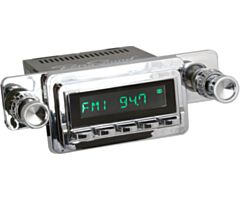RetroSound Radio voor 65-66 Ford Mustang, Chrome met Chrome Drukknoppen