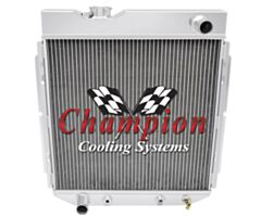 64-66 Radiator, 2-row, 6 cyl., Aluminium