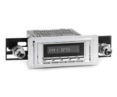 RetroSound Radio voor 55-57 Ford Thunderbird, Chrome met Chrome Drukknoppen