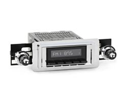 RetroSound Radio voor 55-57 Ford Thunderbird, Chrome met Zwarte Drukknoppen