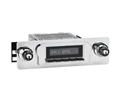 RetroSound Radio voor 60-63 Ford Big-Car (zie info), Chrome met Zwarte Drukknoppen