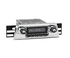 RetroSound Radio voor 61-63 Ford Thunderbird, Chrome met Zwarte Drukknoppen