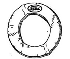 1930-1931 Tire Cover, White, 19inch, Clearance