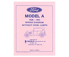 1928-1931 Model A Bedrading Schema, zonder Cowllamps