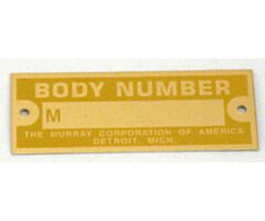 1928-1931 Body Number Plate, Murray
