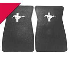64-73 Floor Mats with Pony Logo, Bright Red