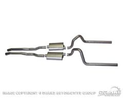 65-66 Exhaust System, 2" Dual, without Resonators, without H-Pipe, 289GT V8
