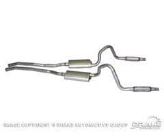 65-66 Exhaust System, 2" Dual, with Resonators, without H-Pipe, 289GT V8