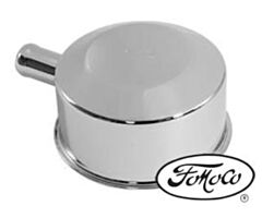 64-77 Oil Cap, Chrome with Logo, Closed Emissions, Push-On