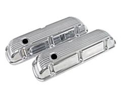 64-77 Valve Covers,  Cal Custom Finned, Chrome, 260-289-302-351W