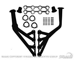 64-68 Exhaust Header, Tri-Y Modified, Black, 260-289-302 V8, Set