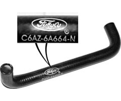 65-73 PCV Hose with Ford Logo, V8 with Steel Covers