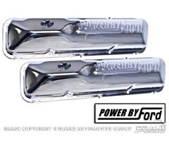 57-76 Valve Covers, Powered by Ford, Chrome, Concours, 390-428