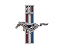 67-68 Running Horse Fender Emblem, 390, LH