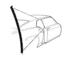 69-70 Quarter Window Vertical Seal (Fastback, LH)