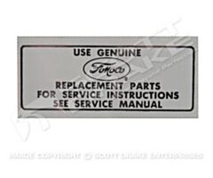 65-73 FoMoCo Service airfilterdecal