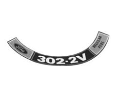 70-71 Air Cleaner Decal (302 2V Regular Fuel)