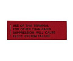 65-70 Voltage Regulator Warning Tag