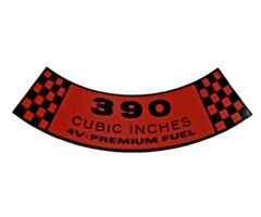 67-69 Luchtfilterhuis Sticker 390-4V PREMIUM FUEL 