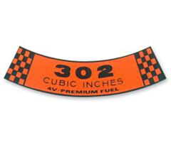 68-69 Air Cleaner Decal (302 4V Premium Fuel)