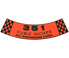69 Luchtfilterhuis Sticker, 351 4V Premium Fuel