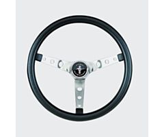 65-73 Grant Steering Wheel, Black, 15", with Horn Button with Mustang Logo