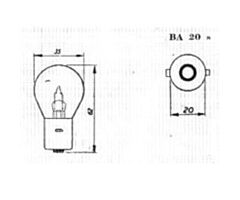 Lamp 6V,45W, Bosch fitting ( Ba20s, 2 lipjes), op=op