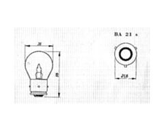 Lamp 6V, 50W, Franse Aansluiting BA21s (3 puntjes), Geel
