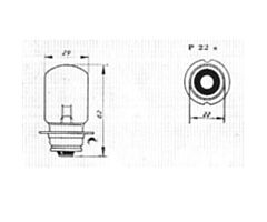 Lamp 6V, 35W, Engelse Aansluiting P22s, Op=Op