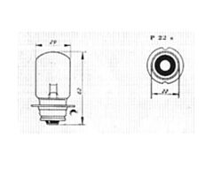 Lamp 6V, 35W, Engelse Aansluiting P22s, Op=Op