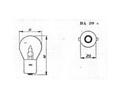 Lamp 12V, 45W, Enkelpolig Bosch, (2 Lipjes) BA20s