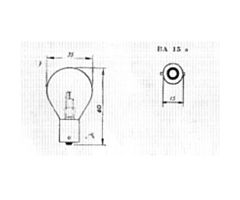 Lamp 12V, 3W, Enkelpolig, BA15s op=op