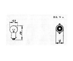 Lamp 12V, 4W, Enkelpolig, BA9s