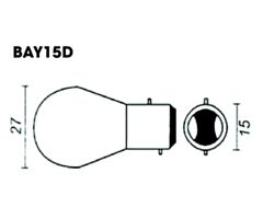 Lamp 12V, 21/5W, Duplo Bajonet, BAY15d