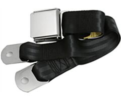 Seat Belt with Aviation Style Buckle, 60inch, Black