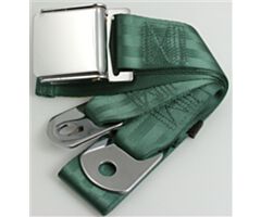 Seat Belt with Aviation Style Buckle, 75inch, Dark Green