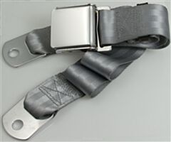 Seat Belt with Aviation Style Buckle, 75inch, Gray