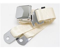 Seat Belt with Aviation Style Buckle, 75inch, Ivory