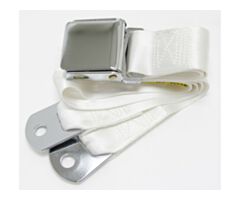 Seat Belt with Aviation Style Buckle, 75inch, White
