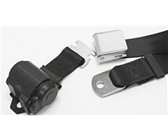 Seat Belt with Aviation Style Buckle, Retractable, Black