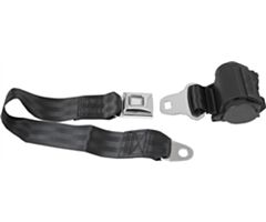 Seat Belt with Push Button Buckle, Retractable, for Bench Seat, Black