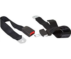 Seat Belt with Euro Style Push Button Buckle, Black