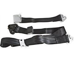 Seat Belt, 3-Point, with Aviation Style Buckle, Short, Black