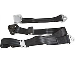 Seat Belt, 3-Point, with Aviation Style Buckle, Long, Black
