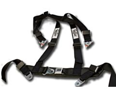 Seat Belt, 4-Point, with Push Button Buckle, Black