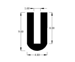 Grotere U rubber