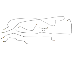 66 Brake Line Kit, L6, Drum, Non-Power, 6-pcs